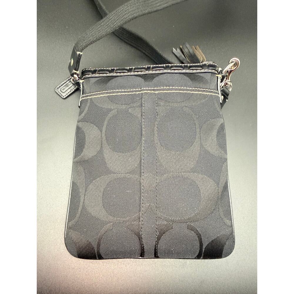 Vintage Coach Hamptons 10266 Swingpack Bag Womens Black Python Leather Crossbody - Picture 7 of 15